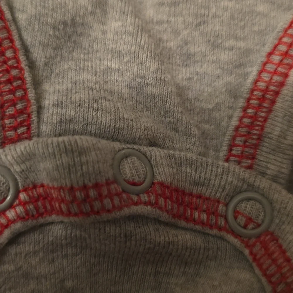 Just One You‎ Baby 9M Embroidery Christmas Long Sleeve Gray Red One Piece